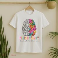 Neurodiversity Celebrate The Spectrum Brain Autism Awareness T-Shirt thumb 2