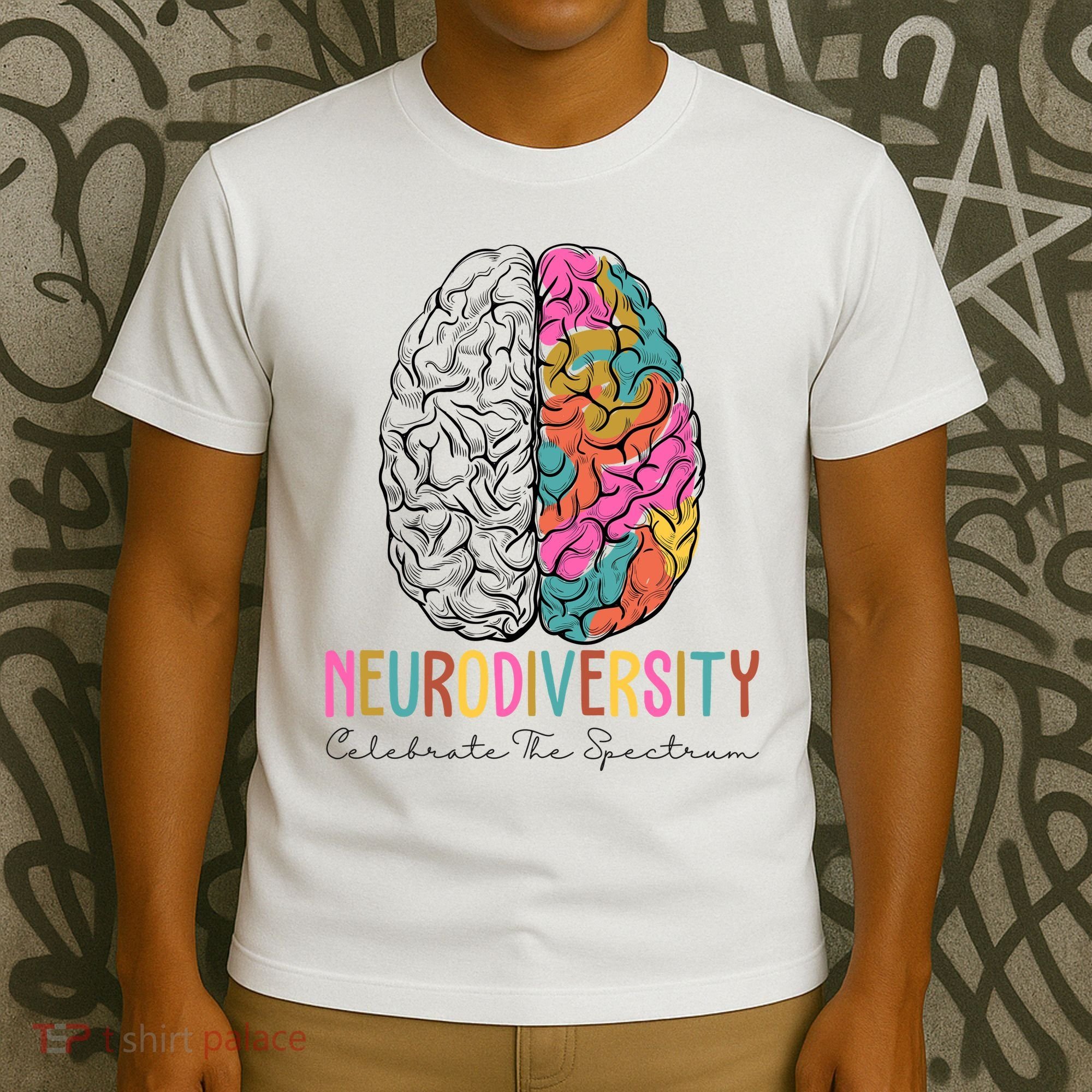 Neurodiversity Celebrate The Spectrum Brain Autism Awareness T-Shirt