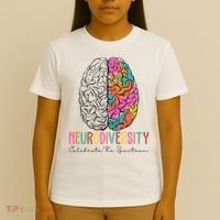 Neurodiversity Celebrate The Spectrum Brain Autism Awareness T-Shirt thumb 4