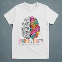 Neurodiversity Celebrate The Spectrum Brain Autism Awareness T-Shirt thumb 5