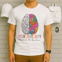 Neurodiversity Celebrate The Spectrum Brain Autism Awareness T-Shirt thumb 6