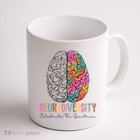 Neurodiversity Celebrate The Spectrum Brain Autism Awareness Coffee Mug thumb 1