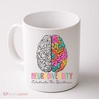 Neurodiversity Celebrate The Spectrum Brain Autism Awareness Coffee Mug thumb 0