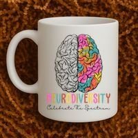 Neurodiversity Celebrate The Spectrum Brain Autism Awareness Coffee Mug thumb 2