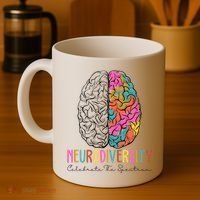 Neurodiversity Celebrate The Spectrum Brain Autism Awareness Coffee Mug thumb 4
