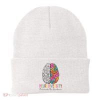 Neurodiversity Celebrate The Spectrum Brain Autism Awareness Beanie thumb 0