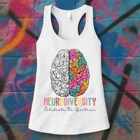 Neurodiversity Celebrate The Spectrum Brain Autism Awareness Women's Tank Top thumb 3