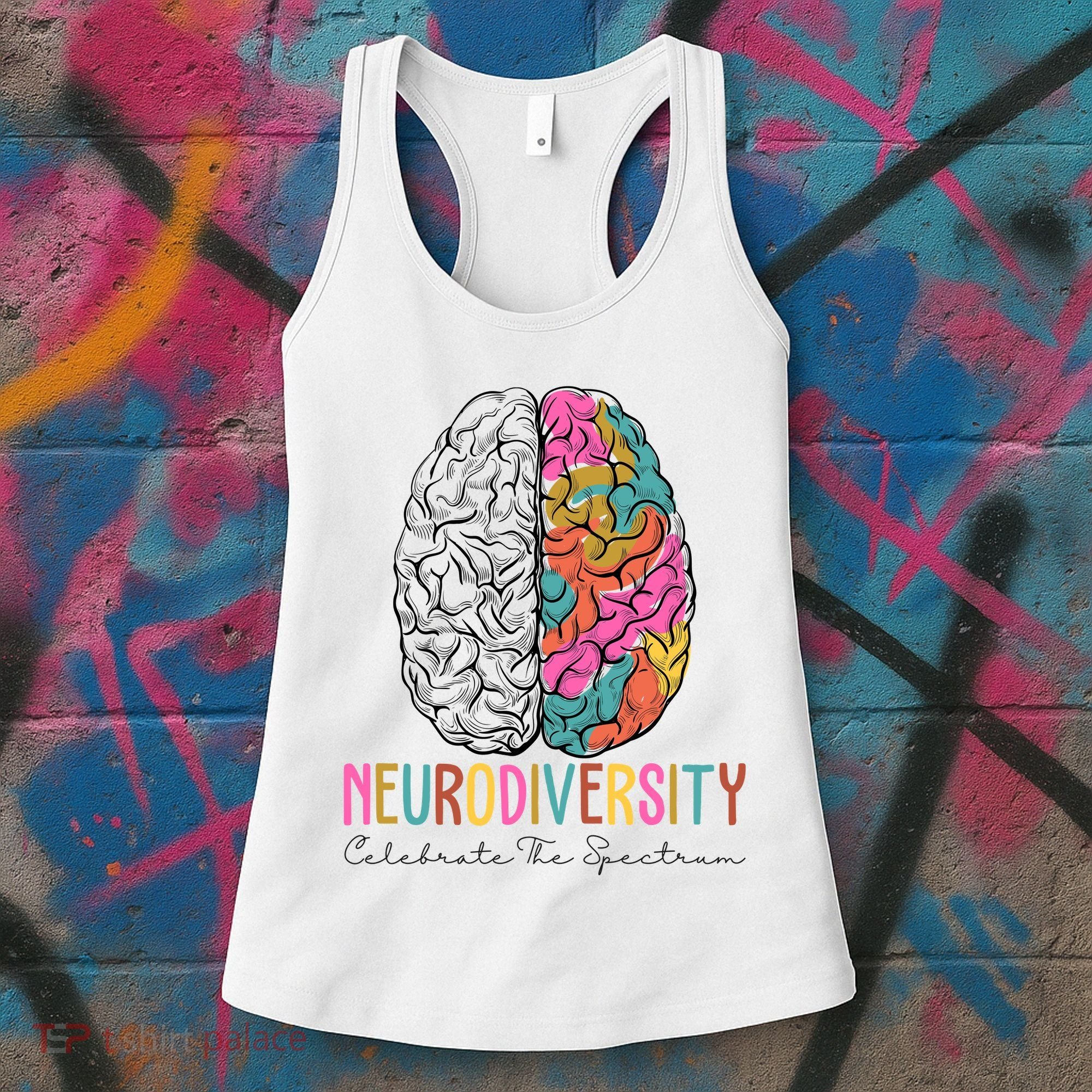 Neurodiversity Celebrate The Spectrum Brain Autism Awareness Women's Tank Top