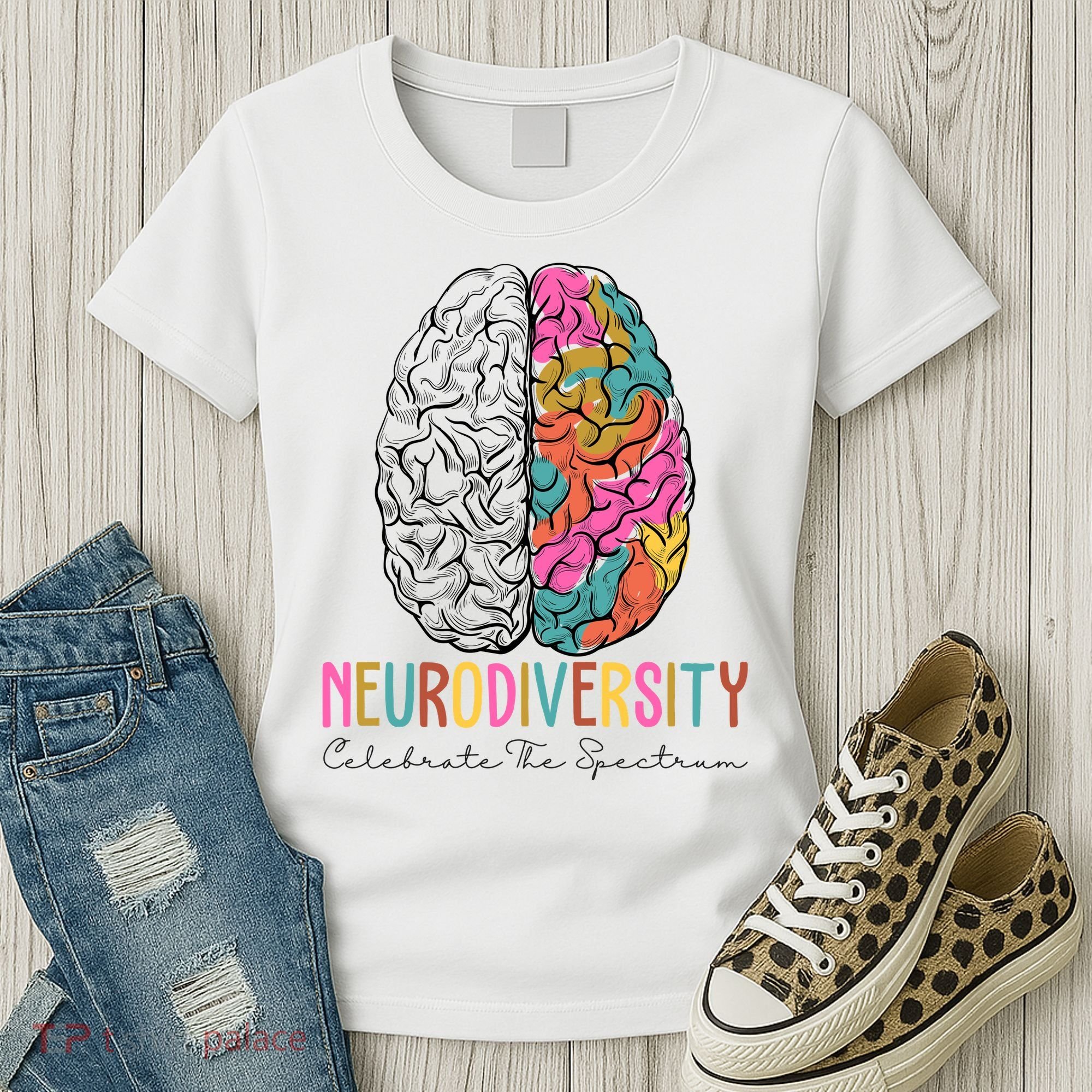 Neurodiversity Celebrate The Spectrum Brain Autism Awareness Women's T-Shirt