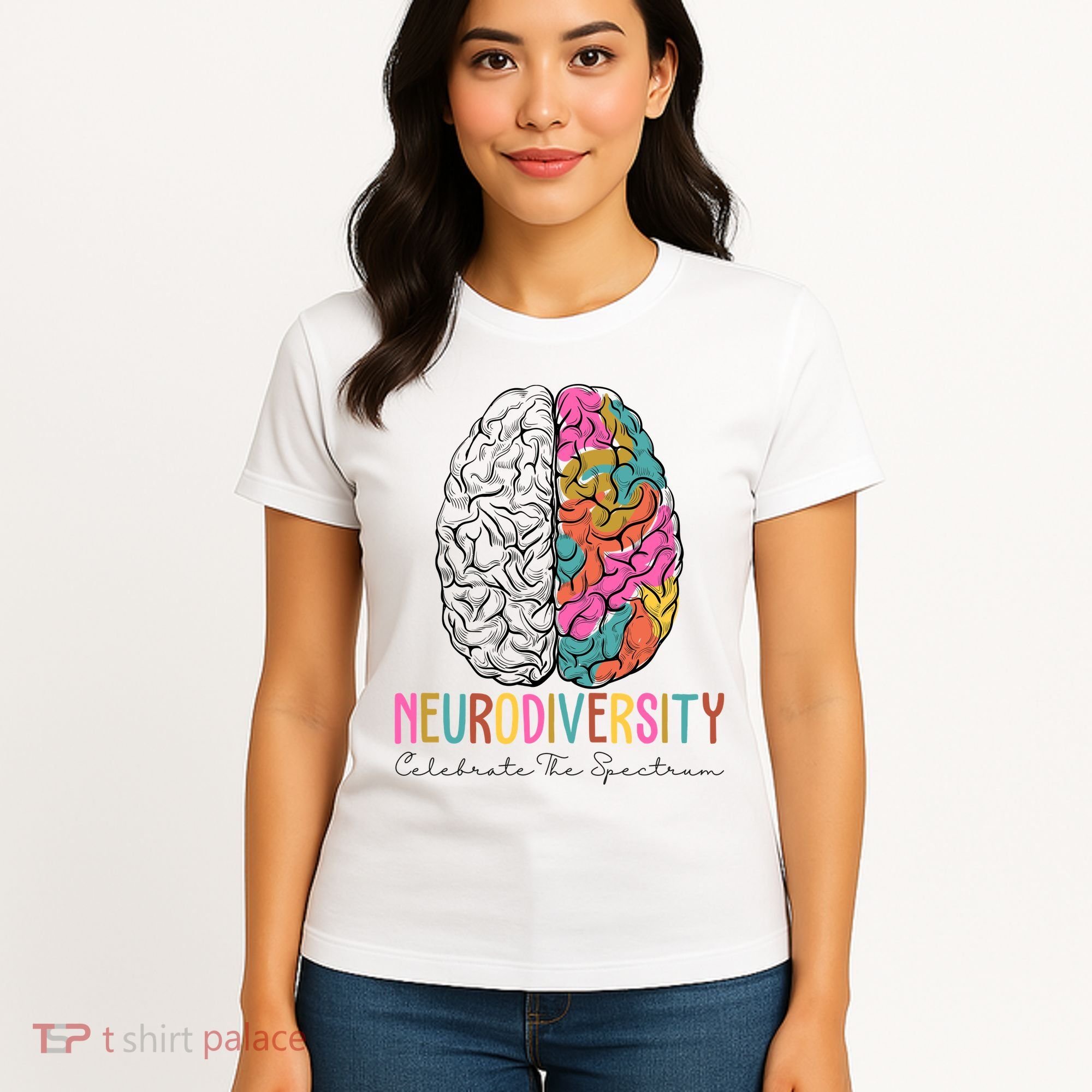 Neurodiversity Celebrate The Spectrum Brain Autism Awareness Women's T-Shirt