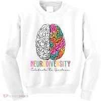 Neurodiversity Celebrate The Spectrum Brain Autism Awareness Kids Sweatshirt thumb 0