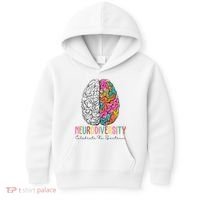 Neurodiversity Celebrate The Spectrum Brain Autism Awareness Kids Hoodie thumb 0