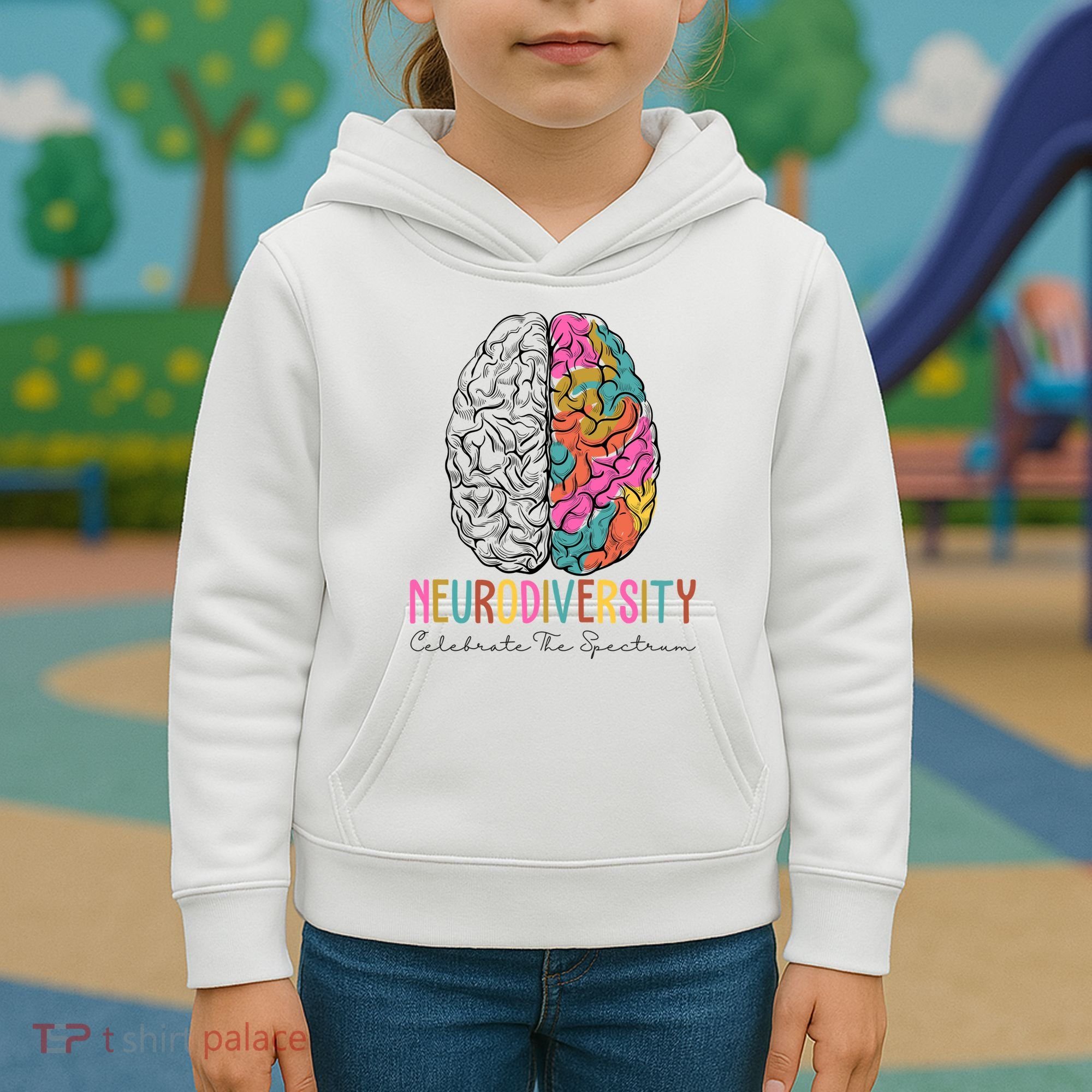 Neurodiversity Celebrate The Spectrum Brain Autism Awareness Kids Hoodie