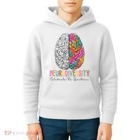 Neurodiversity Celebrate The Spectrum Brain Autism Awareness Kids Hoodie thumb 4