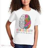 Neurodiversity Celebrate The Spectrum Brain Autism Awareness Kids T-Shirt thumb 2