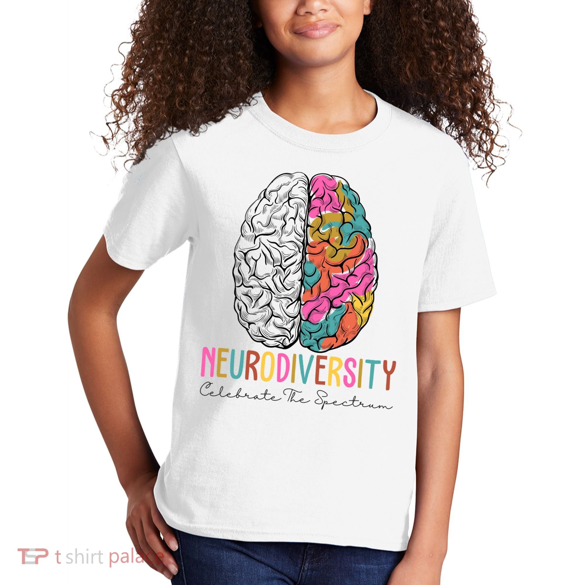 Neurodiversity Celebrate The Spectrum Brain Autism Awareness Kids T-Shirt