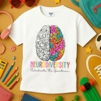 Neurodiversity Celebrate The Spectrum Brain Autism Awareness Kids T-Shirt thumb 3