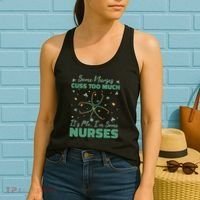 Nurses Cuss Too Much Funny St Patricks Day Women's Tank Top thumb 2