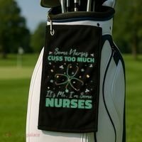 Nurses Cuss Too Much Funny St Patricks Day Golf Towel thumb 2