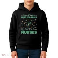 Nurses Cuss Too Much Funny St Patricks Day Kids Hoodie thumb 4