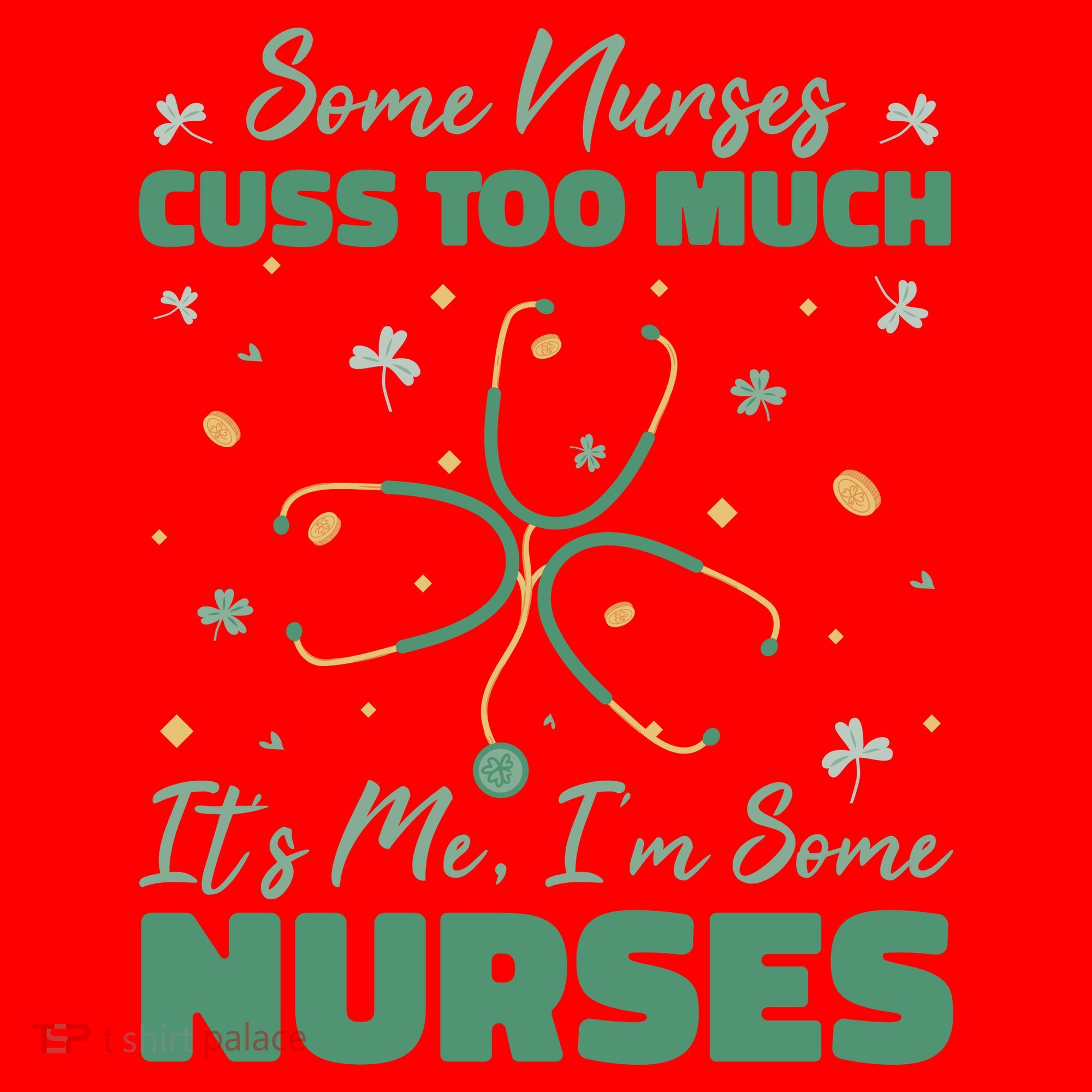 Nurses Cuss Too Much Funny St Patricks Day Santa Hat