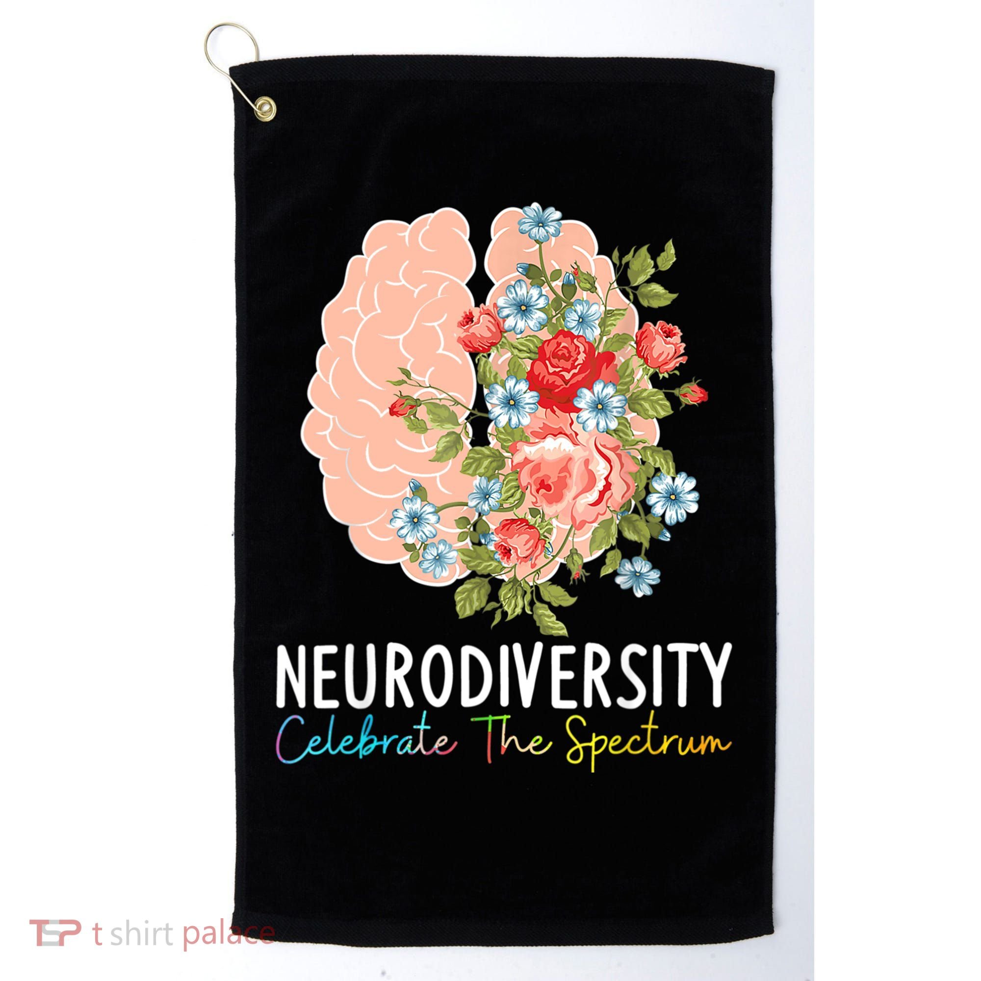 Neurodiversity Celebrate The Spectrum ADHD Brain Autism ASD Golf Towel