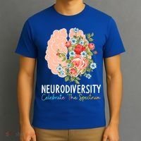 Neurodiversity Celebrate The Spectrum ADHD Brain Autism ASD T-Shirt thumb 3