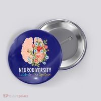 Neurodiversity Celebrate The Spectrum ADHD Brain Autism ASD Button thumb 0