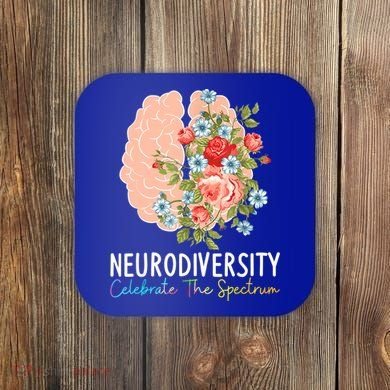 Neurodiversity Celebrate The Spectrum ADHD Brain Autism ASD Coaster