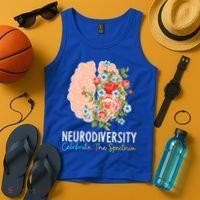 Neurodiversity Celebrate The Spectrum ADHD Brain Autism ASD Tank Top thumb 4