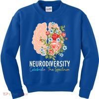 Neurodiversity Celebrate The Spectrum ADHD Brain Autism ASD Kids Sweatshirt thumb 0