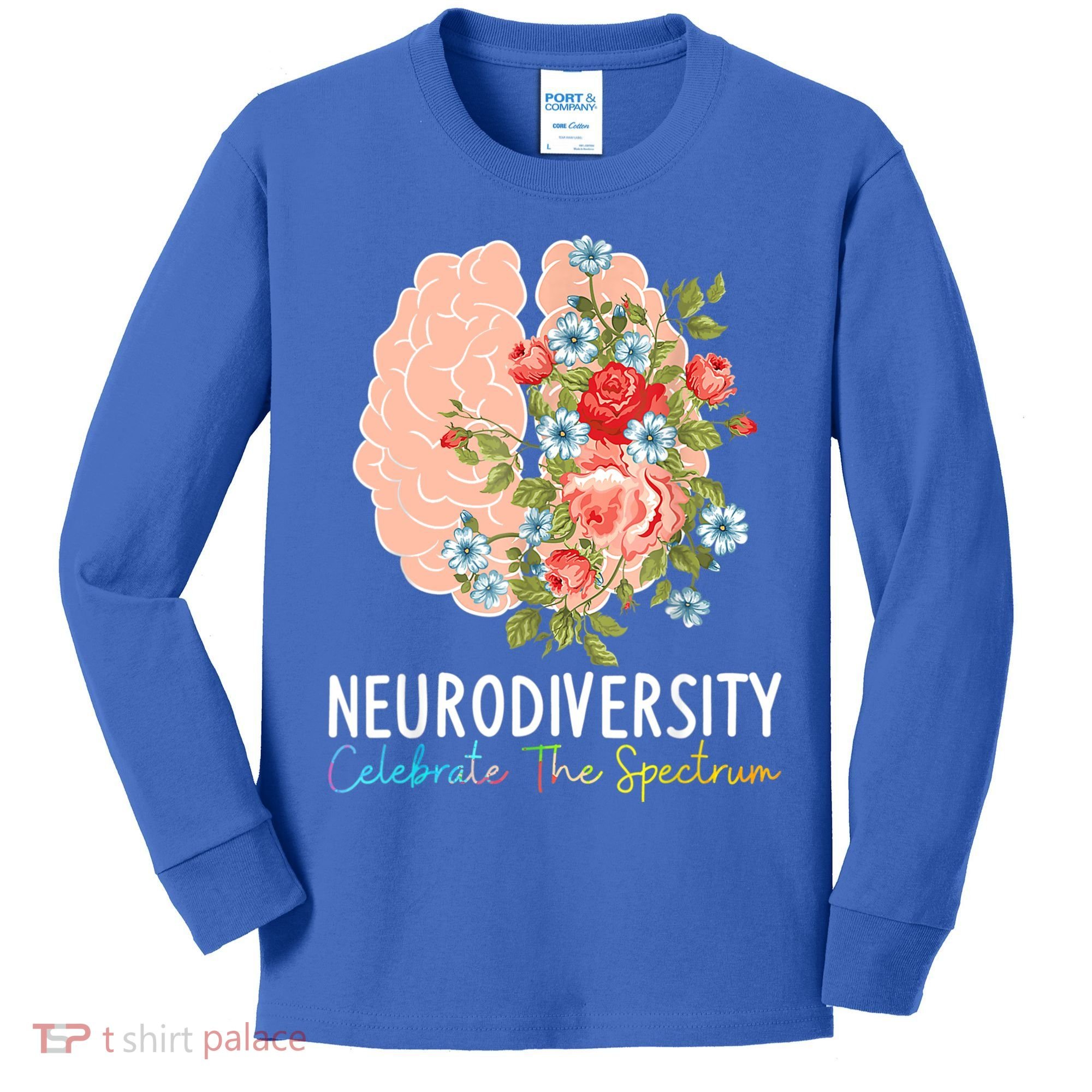 Neurodiversity Celebrate The Spectrum ADHD Brain Autism ASD Kids Long Sleeve Shirt