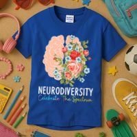 Neurodiversity Celebrate The Spectrum ADHD Brain Autism ASD Kids T-Shirt thumb 3