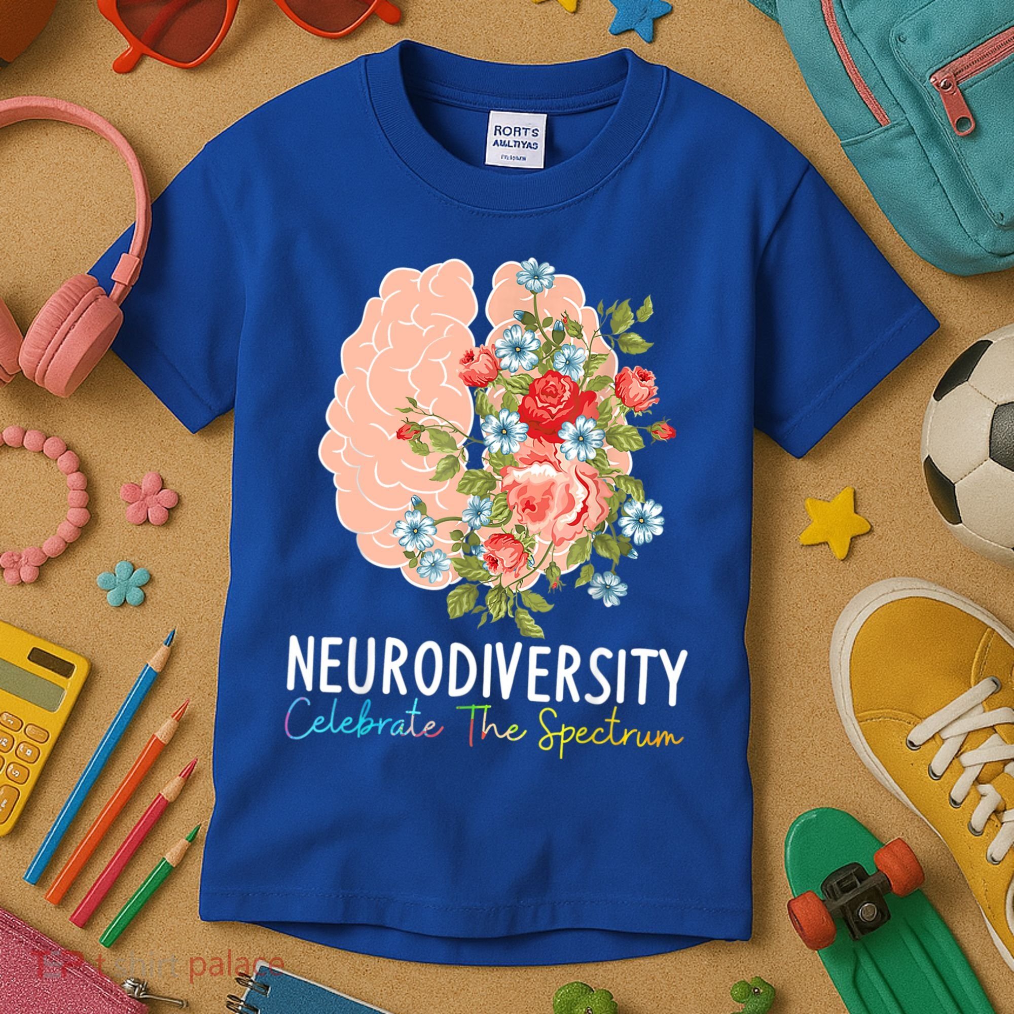 Neurodiversity Celebrate The Spectrum ADHD Brain Autism ASD Kids T-Shirt