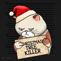 Naughty Christmas Tree Cat Gift Backpack thumb 2