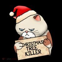Naughty Christmas Tree Cat Gift Coaster thumb 2
