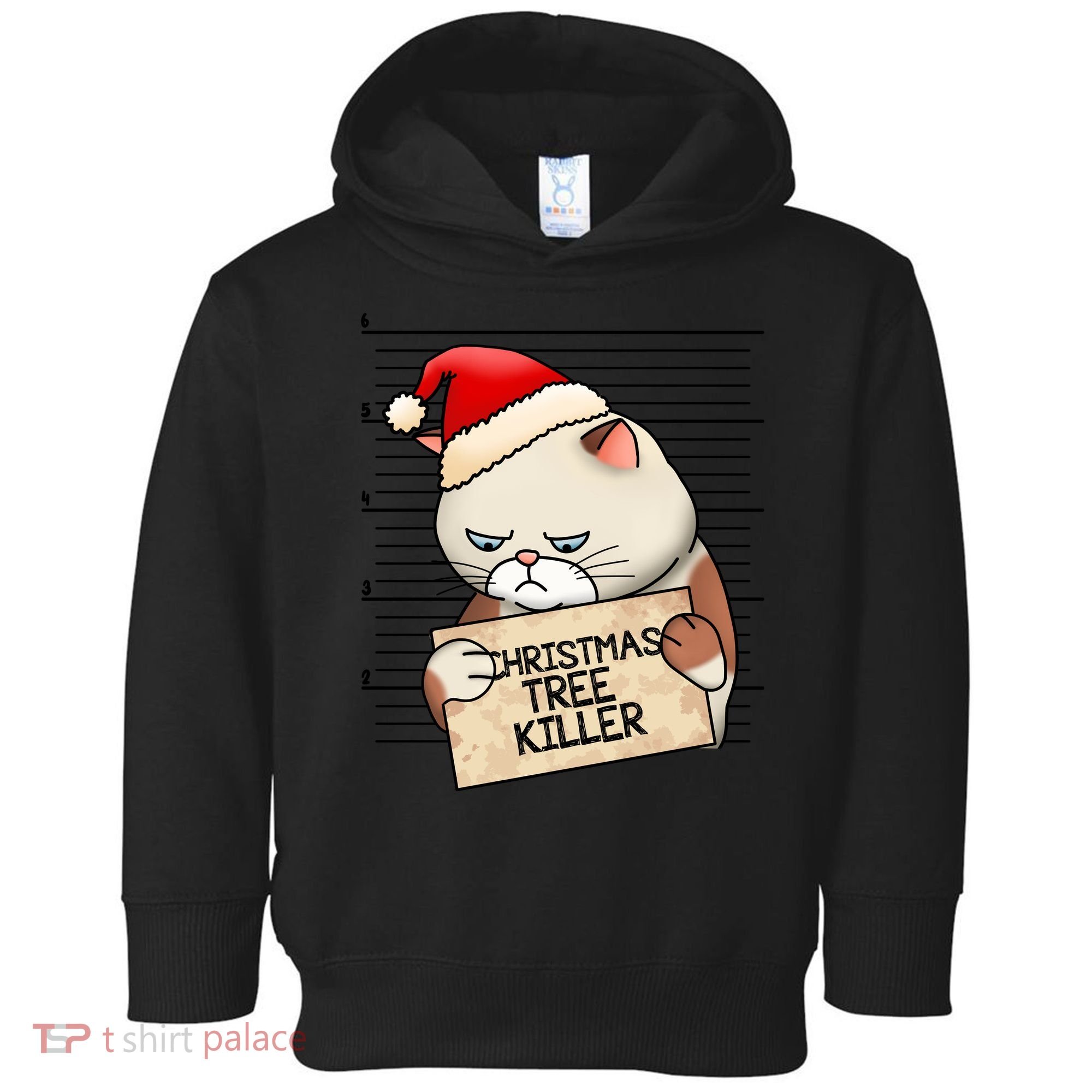 Naughty Christmas Tree Cat Gift Toddler Hoodie