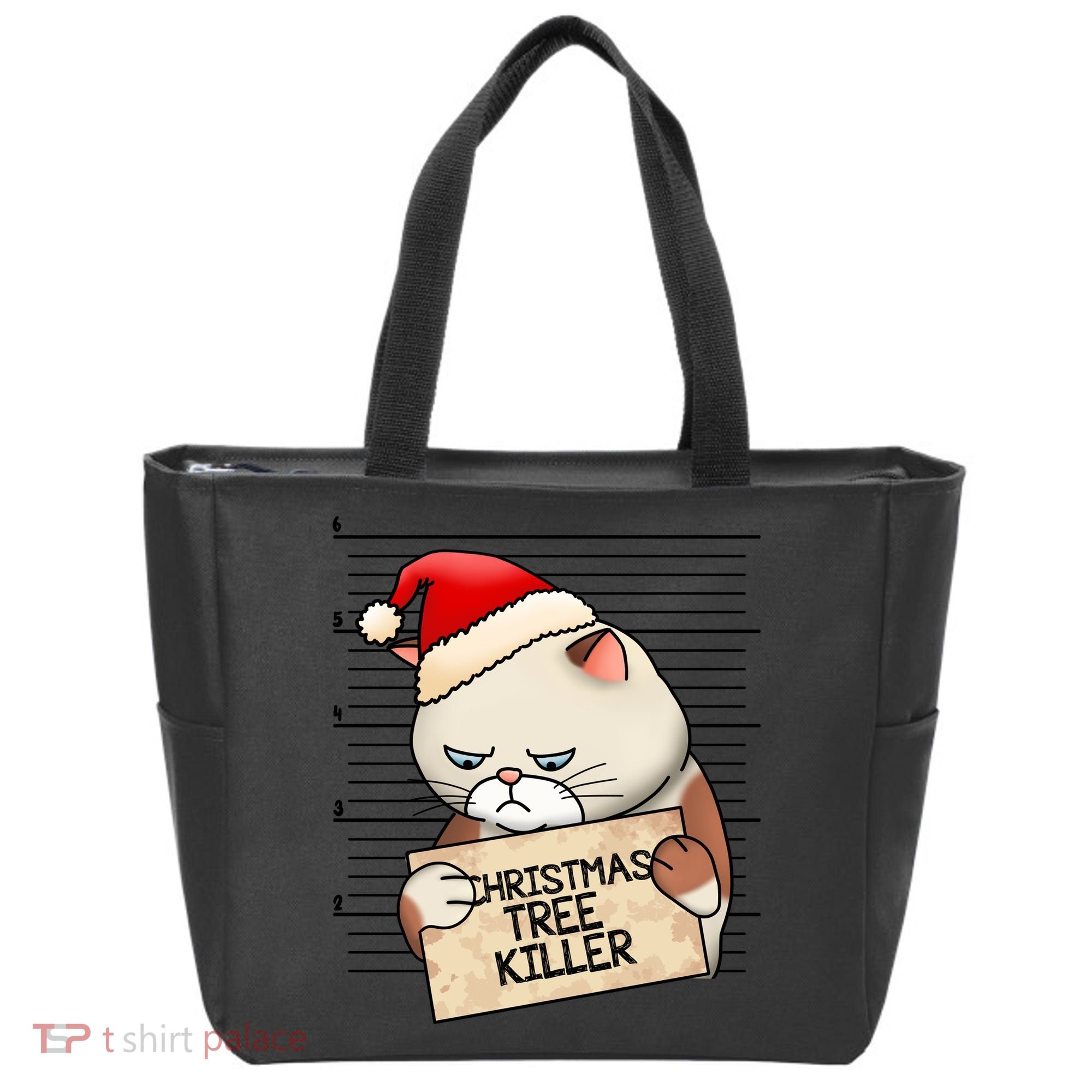 Naughty Christmas Tree Cat Gift Tote Bag