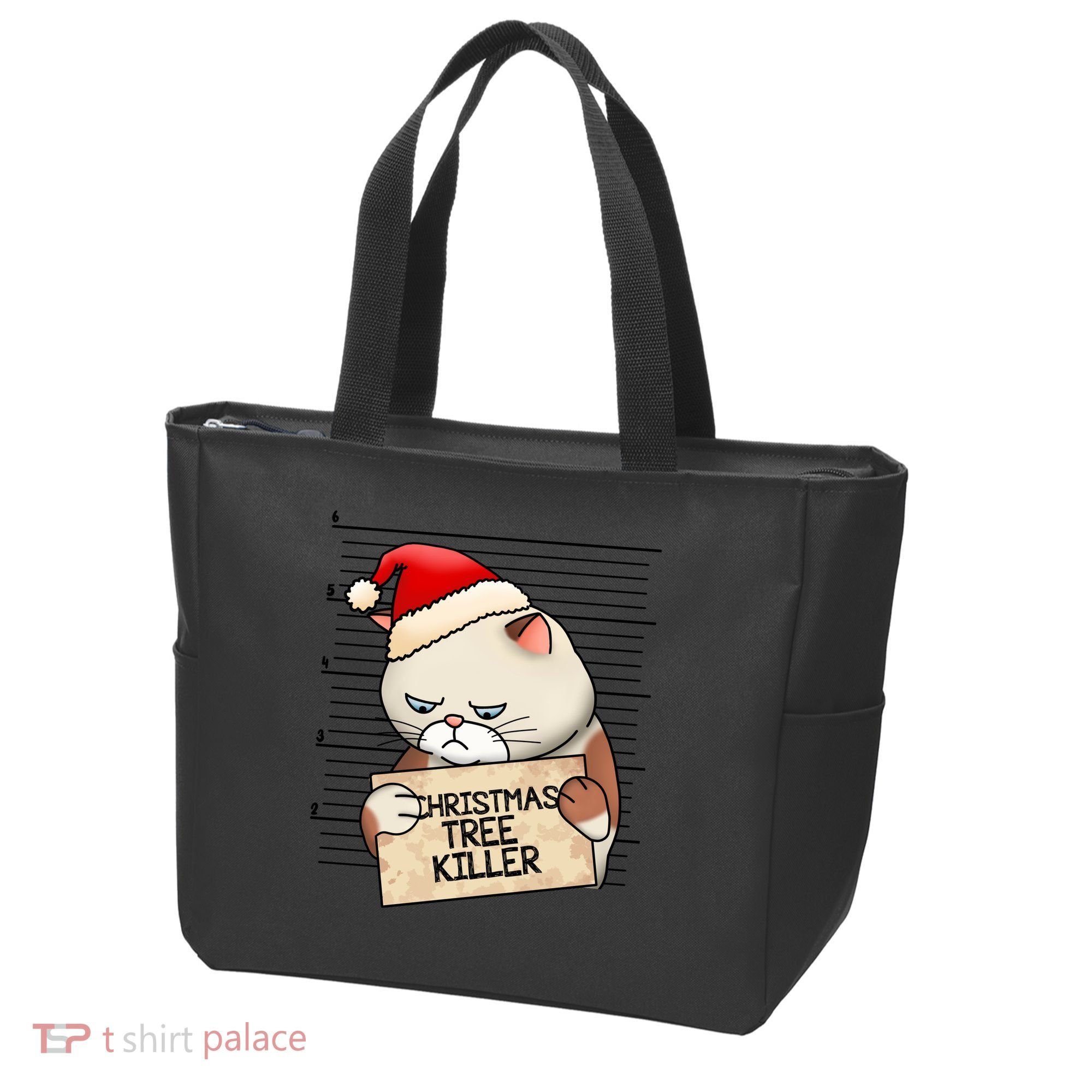 Naughty Christmas Tree Cat Gift Tote Bag