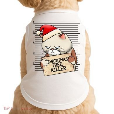 Naughty Christmas Tree Cat Gift Doggie Tank