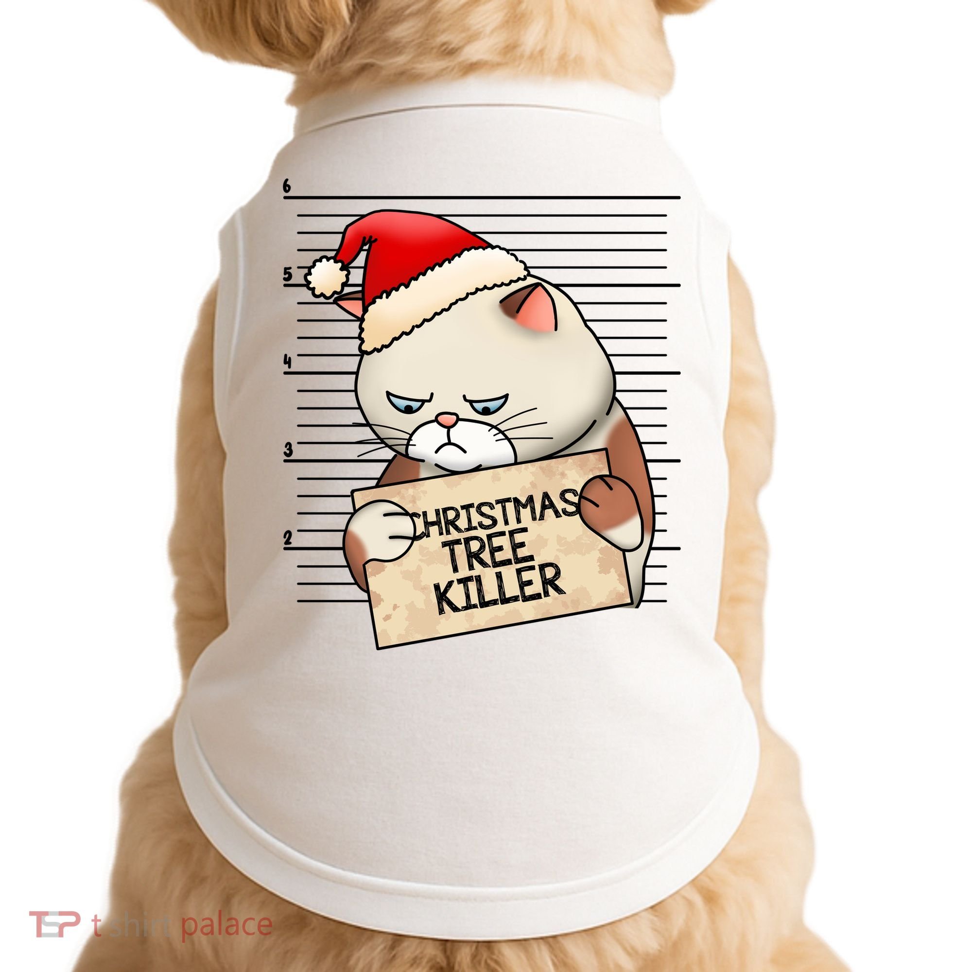 Naughty Christmas Tree Cat Gift Doggie Tank