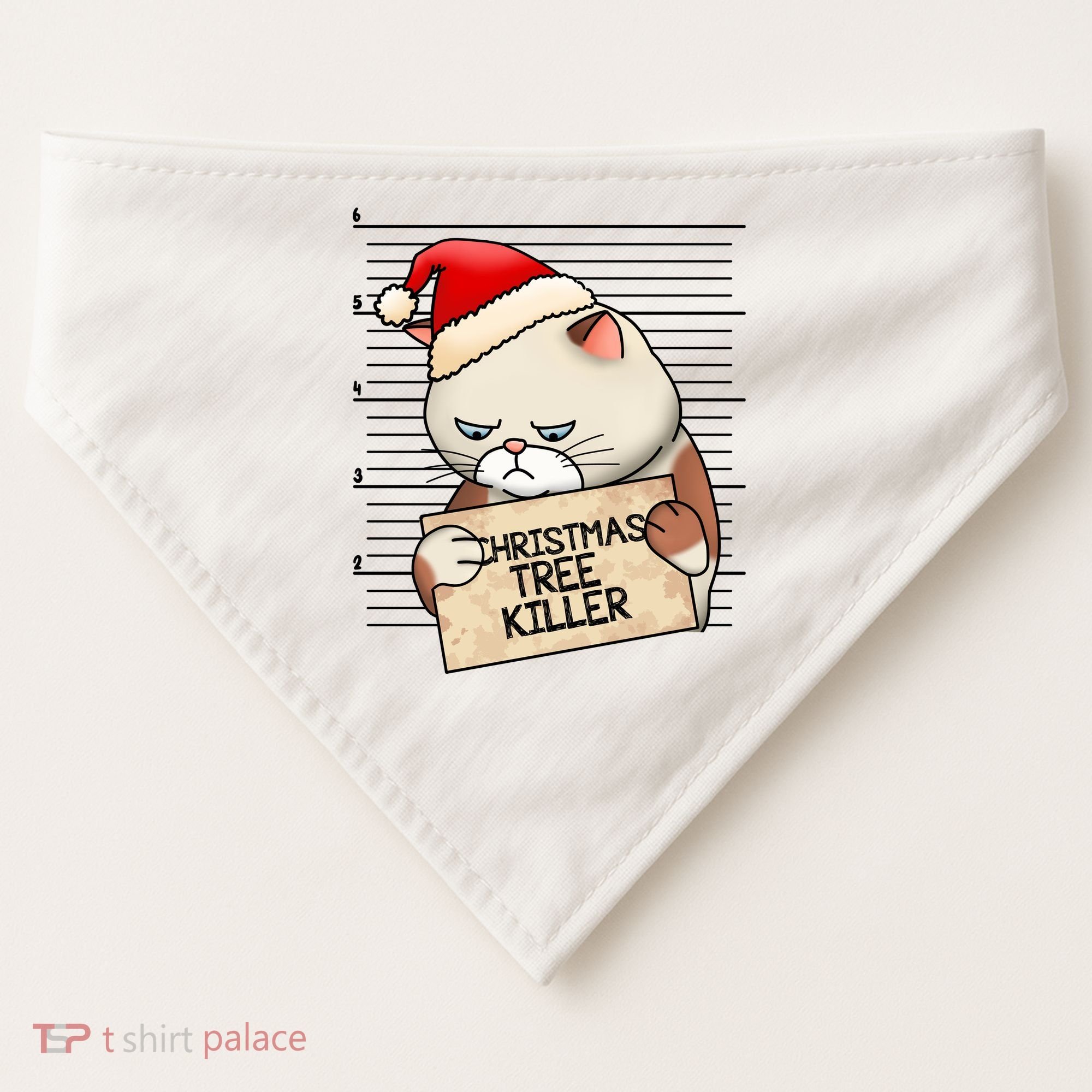 Naughty Christmas Tree Cat Gift USA-Made Doggie Bandana