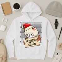 Naughty Christmas Tree Cat Gift Hoodie thumb 3