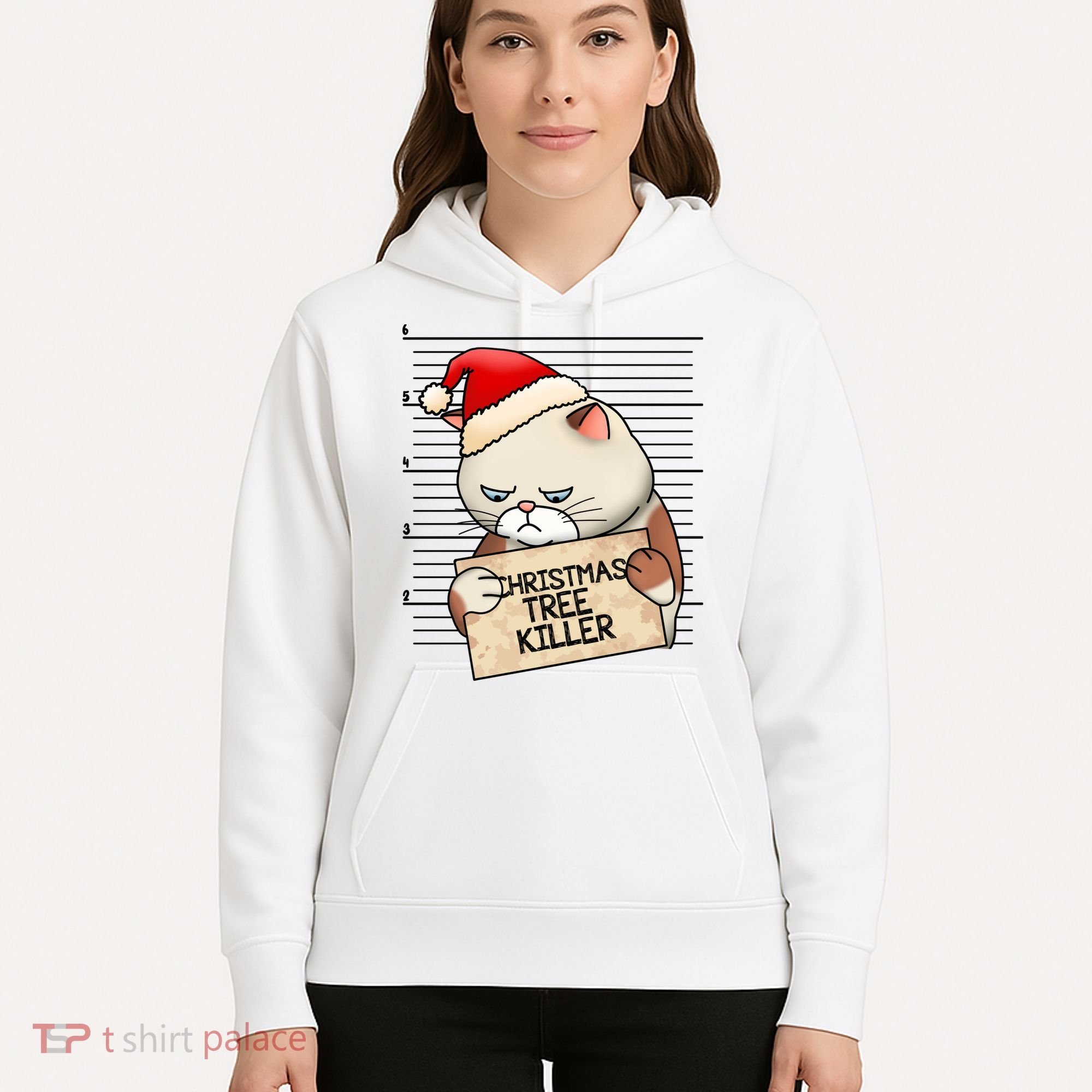 Naughty Christmas Tree Cat Gift Hoodie