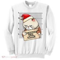 Naughty Christmas Tree Cat Gift Sweatshirt thumb 0
