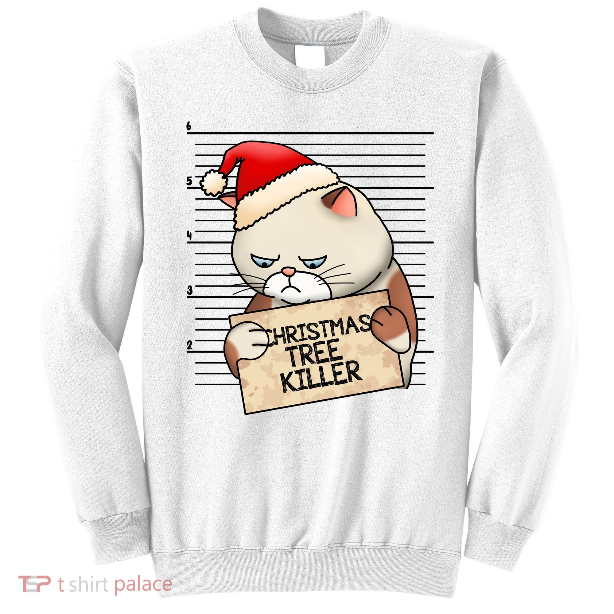 Naughty Christmas Tree Cat Gift Sweatshirt