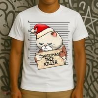 Naughty Christmas Tree Cat Gift T-Shirt thumb 3