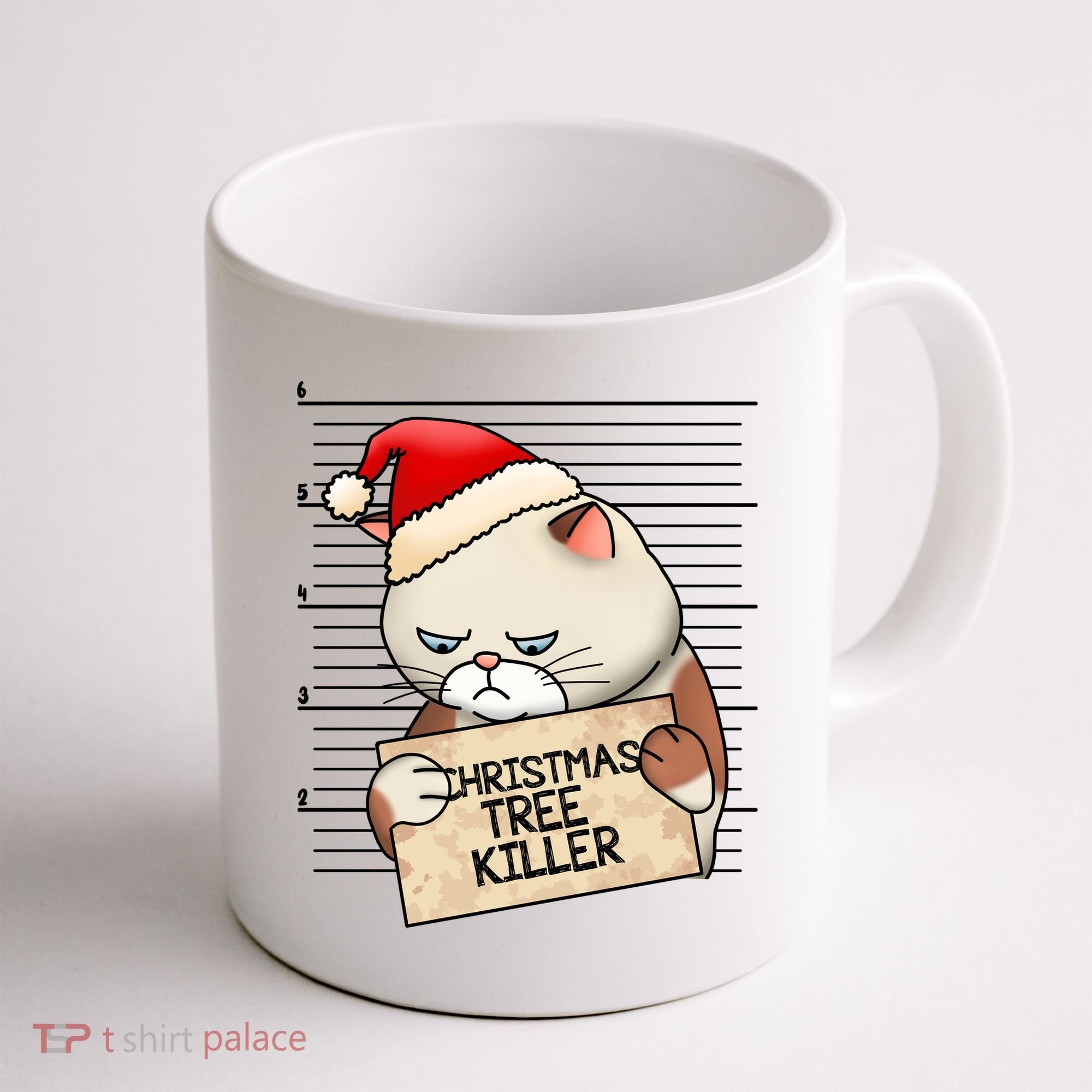 Naughty Christmas Tree Cat Gift Coffee Mug