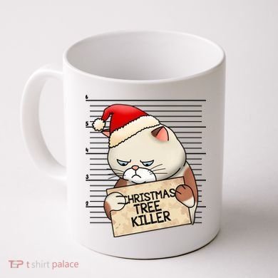 Naughty Christmas Tree Cat Gift Coffee Mug