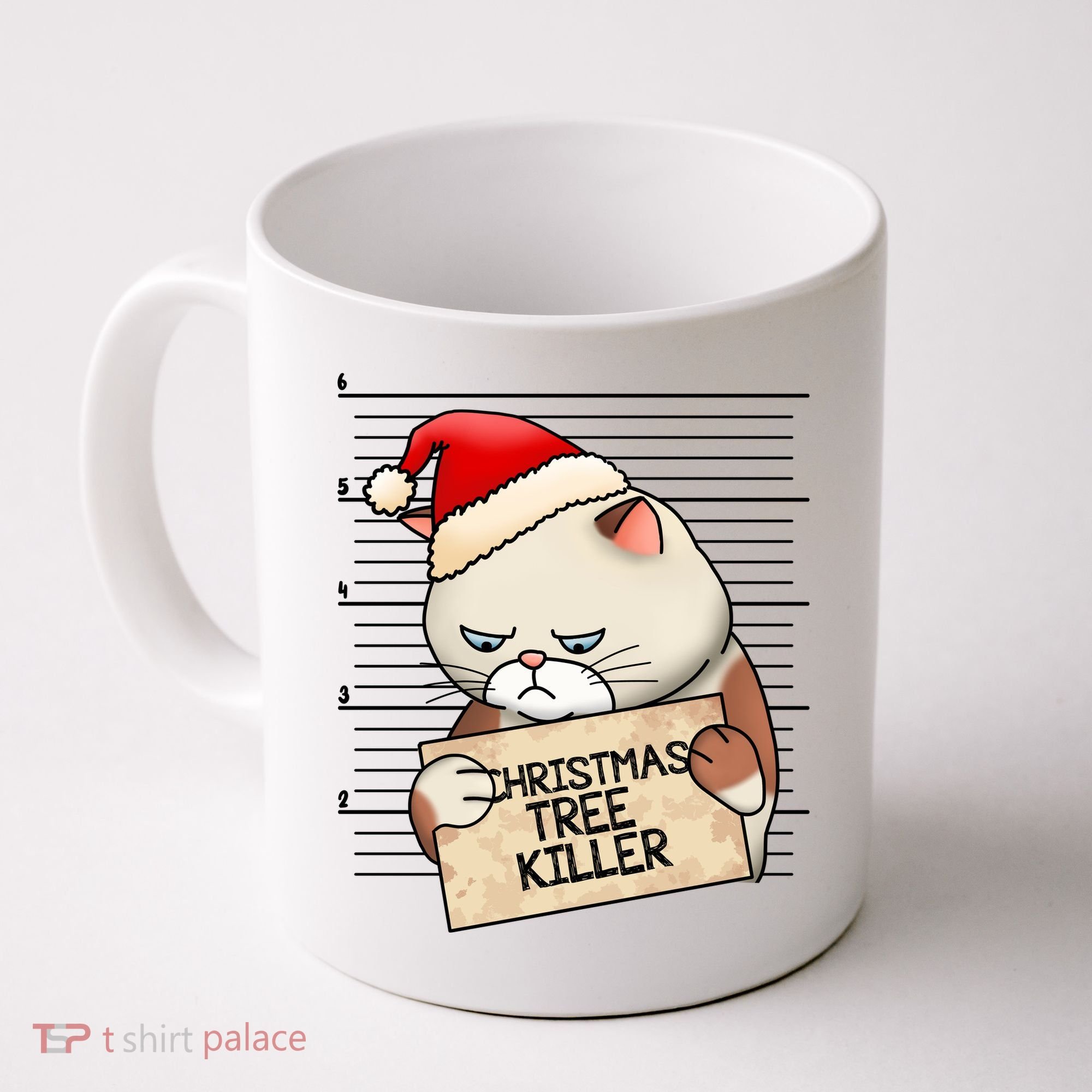 Naughty Christmas Tree Cat Gift Coffee Mug